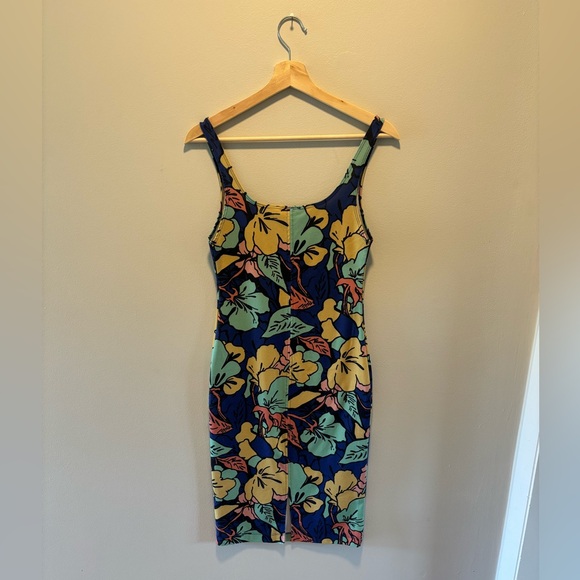 Zara Vibrant Print Bodycon Midi Dress - Picture 2 of 6